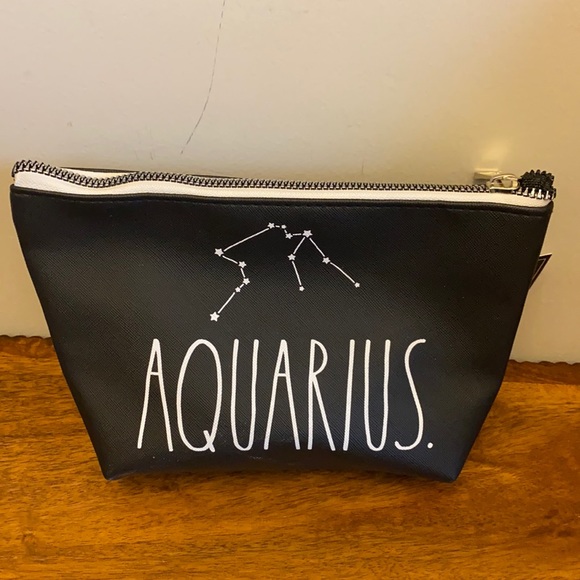 NEW Rae Dunn, double sided Cosmetic/Travel/Accessory bag. Zodiac Sign “Aquariu… - Picture 1 of 10